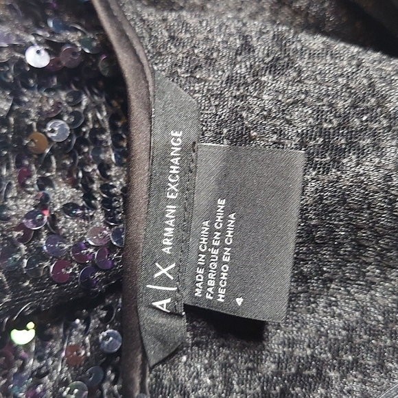 ARMANI EXCHANGE SEQUIN-STUDDED V-NECK DRESS SIZE 4 - Picture 6 of 16
